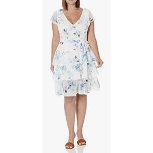 CITY CHIC Women's Plus Size Floral Orchid Dress Shy Orchid Size Large 20 Belted